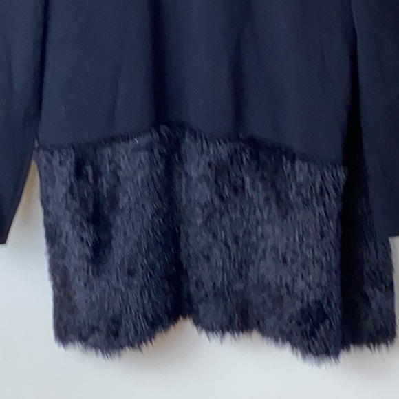 Alfani Jacket Style Cardigan Long Sleeve Black Faux Fur Panel Sweater Size XL - Picture 2 of 5